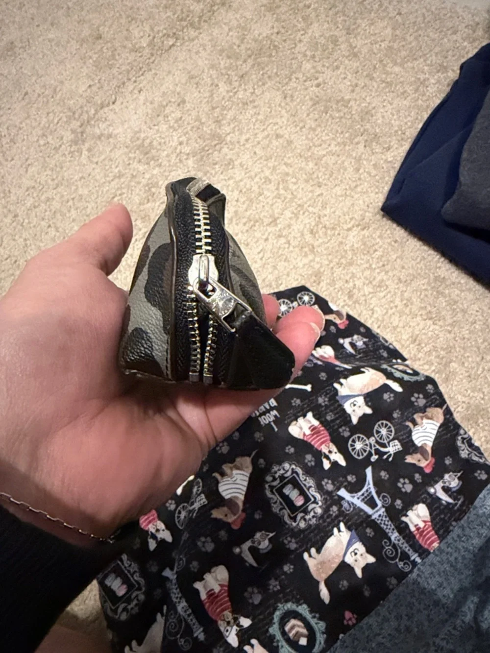 Coach Brown and Black Leopard Print Zip Coin Pouch - Picture 5 of 7